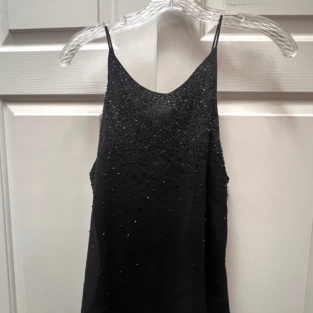 Black Market Jumpsuit Womens L Beaded Wide Leg Sleeveless Evening Formal Flowy